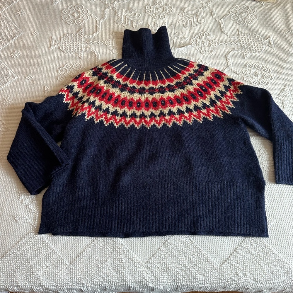 Gap 24/7 Split-Hem Fair Isle Sweater NWT